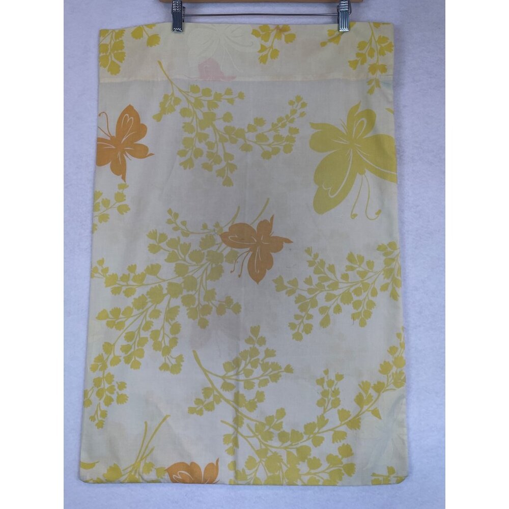 Vintage Springmaid Pequot Pillowcase Sheet Set Mariposa Butterfly Yellow Orange